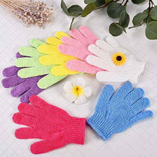 24 Pares Guantes Exfoliantes Guantes de Baño Exfoliantes Depurador del Cuerpo Guante de Fregar de Doble Cara para Ducha Cuerpo Spa Masaje Eliminador de Células de Piel Muerta