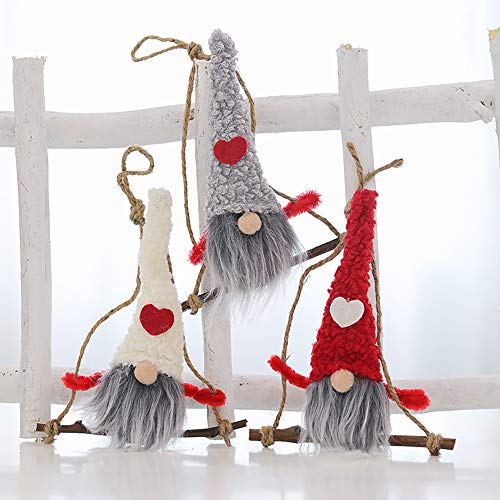 2pcs Navidad sin rostro Santa Navidad Fiesta Decoración del hogar de madera muñeca ornamento colgante