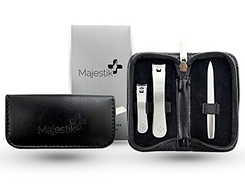 3-pc. Stainless steel manicure and pedicure set, Con funda de cuero, Garantía de Devolución del 100% de satisfacción!