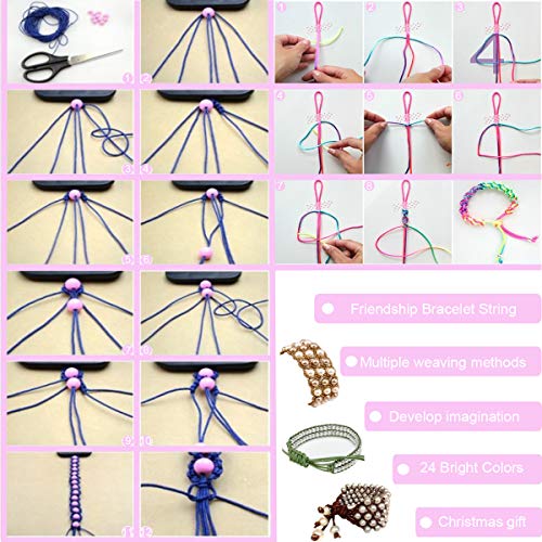 3509 Kit de cuentas para hacer pulseras de la amistad,Kits para hacer bisutería,hilo de bordar,cuentas de mini cuentas de vidrio,Kit de Fabricación de Joyas,DIY de cuentas artesanales para adultos