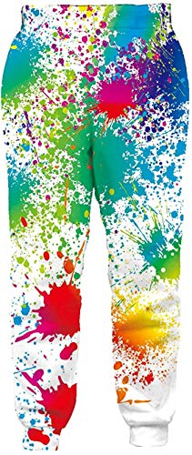 3dPant Hombres Mujeres 3D Digital Print Graphric Fresco de Joggers Pantalones Casuales Pantalones Deportivos Deportes Spray Painting XXL