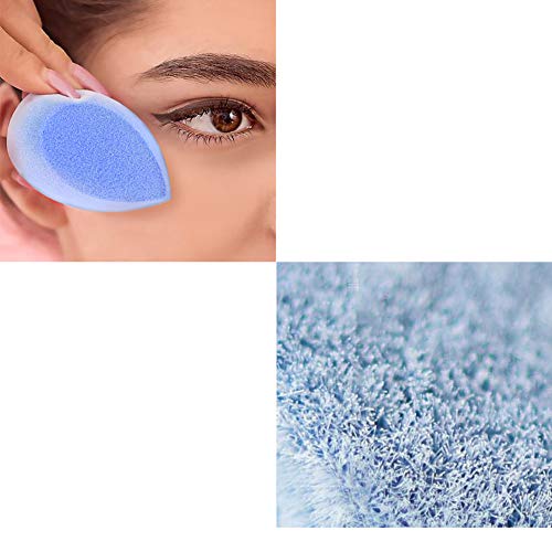 3pcs Del Maquillaje Esponja Conjunto De Microfibra De Terciopelo Esponja Blender Maquillaje Cosmético Herramienta Sin Látex Para Las Fundaciones, Polvos Y CreamsBlue