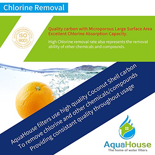 5x AquaHouse AH-CTO5 Cartuchos de filtro de agua de bloque de carbono de 10"para agua potable, sistemas de ósmosis inversa, para todas las carcasas de 10"