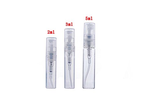 6 unidades transparentes portátiles Nachfüllbare vacío vidrio Parfüm Spray botella Make-Up Agua Sprayer KosmetikZerstäuber Vorratsbehälter (5 ml)