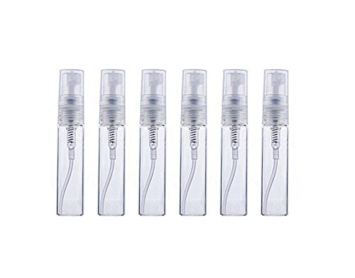 6 unidades transparentes portátiles Nachfüllbare vacío vidrio Parfüm Spray botella Make-Up Agua Sprayer KosmetikZerstäuber Vorratsbehälter (5 ml)