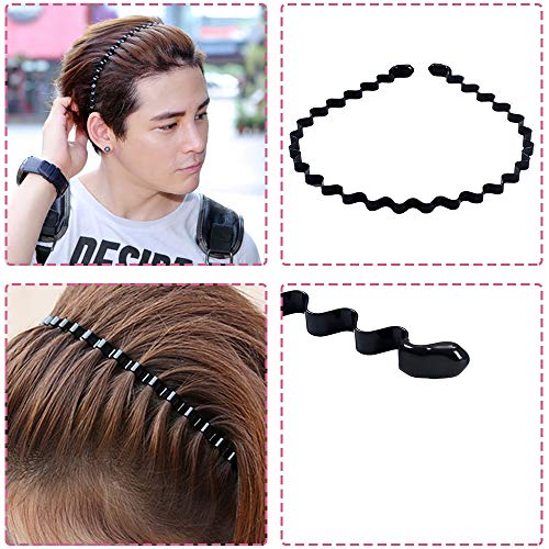 8 piezas Spring Wave diadema para el cabello Aro para hombres y mujeres Unisex metal ondulado peine