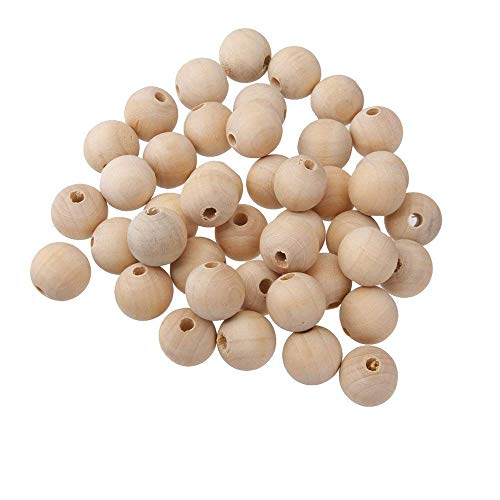 Abalorios de Madera Natural(200 Pcs),Cuentas espaciadoras sueltas,cuentas intermedias, cuentas decorativas de madera para la fabricación de joyas de bricolaje. (10mm)