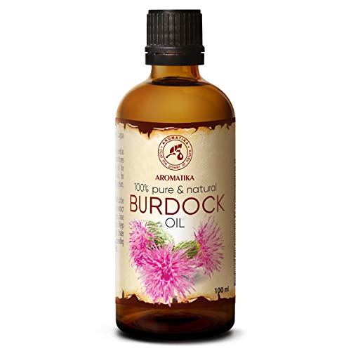 Aceite de Bardana 100ml - Arctium Lappa Root - 100% Puro & Natural - Mejor Aceite para el Cabello - Piel - Rostro - Cuidado Corporal - Botella de Vidrio - Aceite de Semilla de Bardana