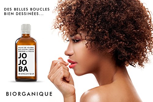 Aceite de Jojoba - 100 % Orgánico, Puro, Natural y Prensado en Frío - 100 ml - para el cuidado del cabello, cuerpo, piel - Ecologico