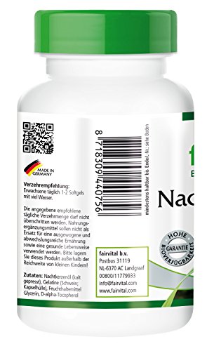 Aceite de Onagra 500mg - Dosis elevada - 90 Cápsulas blandas - rico en GLA - Calidad Alemana