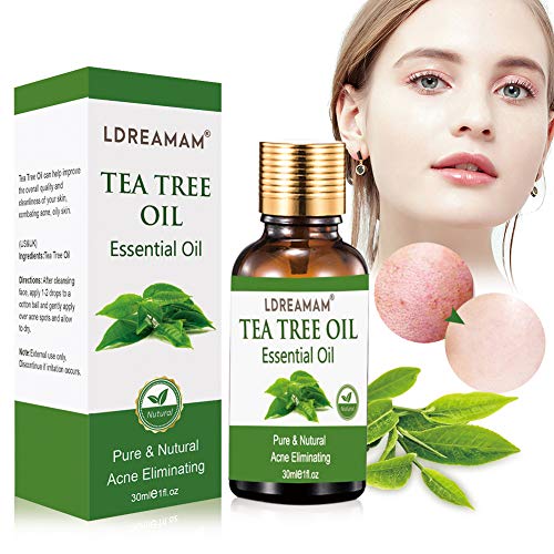 Aceite esencial de árbol de té, Tea Tree Oil,Aceite Esencial de Arbol de Te, Alivia las irritaciones comunes de la piel,la piel seca y agrietada,las cutículas y las espinillas,anti-acné