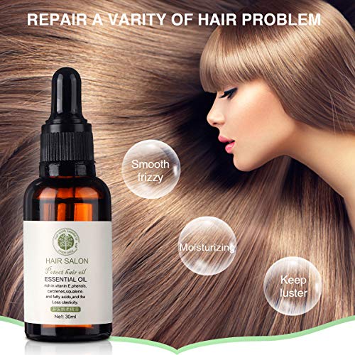 Aceite Esencial para el Cuidado de Cabello - Luckyfine Tratamiento para el cabello 30ML Nutre el cuero cabelludo, repara el cabello seco y dañado, fortalece el engrosamiento de las raíces del cabello