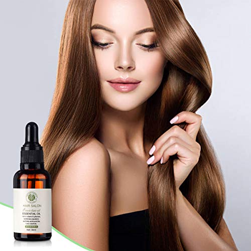 Aceite Esencial para el Cuidado de Cabello - Luckyfine Tratamiento para el cabello 30ML Nutre el cuero cabelludo, repara el cabello seco y dañado, fortalece el engrosamiento de las raíces del cabello