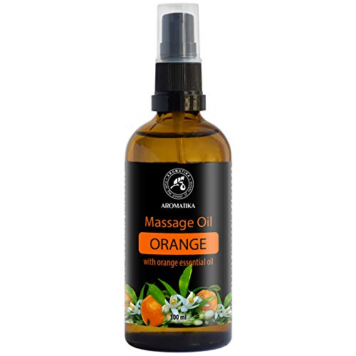 Aceite Masaje Naranja 100ml - 100% Puro - Cosmética Natural - Aceite de Aroma Suave de Masaje Corporal de Naranja - Aceite de Aroma Relajante - Buen Sueño - Calmante