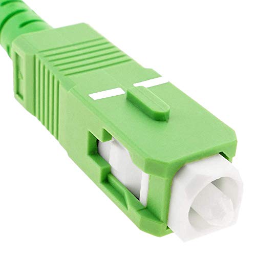 Acobonline Fiber óptica Cable SC/APC a SC/APC monomodo simplex 9/125,Operadores Movistar Jazztel Vodafone Orange Amena Masmovil Yoigo (Blanco 10M)