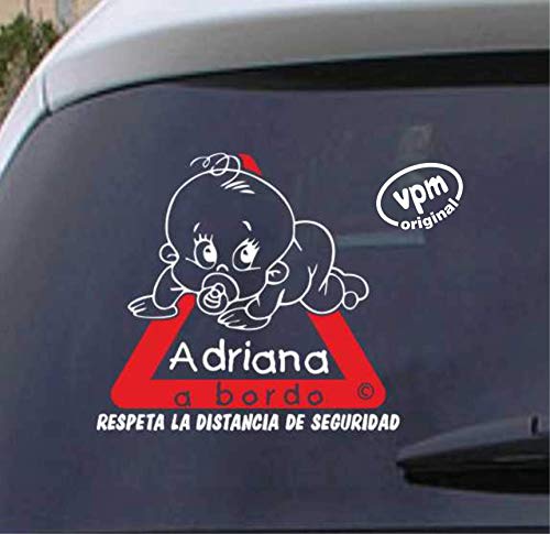 Adhesivo personalizado Bebé a bordo VPM04. Diseño único y exclusivo de VPM Original. Protegido por © desde 2001.