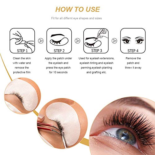 Aikvigss 50 Pares de Almohadillas Gel para Extensiones de Pestañas Parches Ojos Pestañas Eye Patches Collagen Parches para Pro Salon Extensión Individual de Pestañas