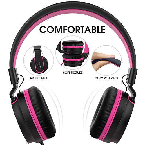 AILIHEN I35 Auriculares para niños con Volumen de micrófono Limitado Niños Niñas Niños Auriculares con Cable portátiles Ligeros y Plegables de 3,5 mm para Aviones Escolares de Viaje Teléfonos móviles