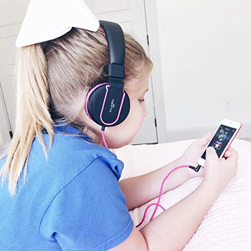 AILIHEN I35 Auriculares para niños con Volumen de micrófono Limitado Niños Niñas Niños Auriculares con Cable portátiles Ligeros y Plegables de 3,5 mm para Aviones Escolares de Viaje Teléfonos móviles