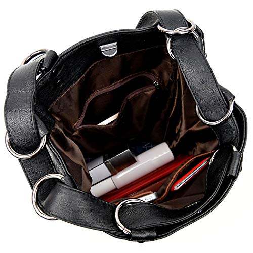 AINUOEY Mujer Bolsos Mochila Vestir Antirobo Pequeña Casual Bandolera Cuero Hombro Piel de PU Café