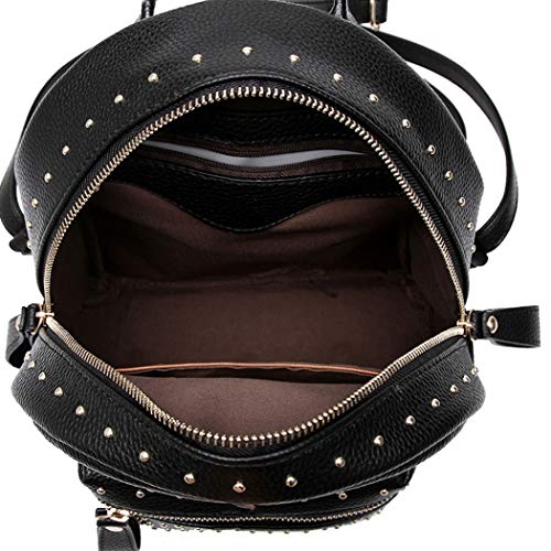 AINUOEY Mujer Bolsos Mochila Vestir Antirobo Pequeña Casual Bandolera Cuero Hombro Piel de PU Fekete