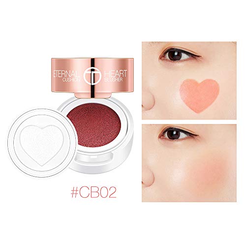 Air Cushion Blusher Plegable en forma de corazón Shimmer Blush Rouge