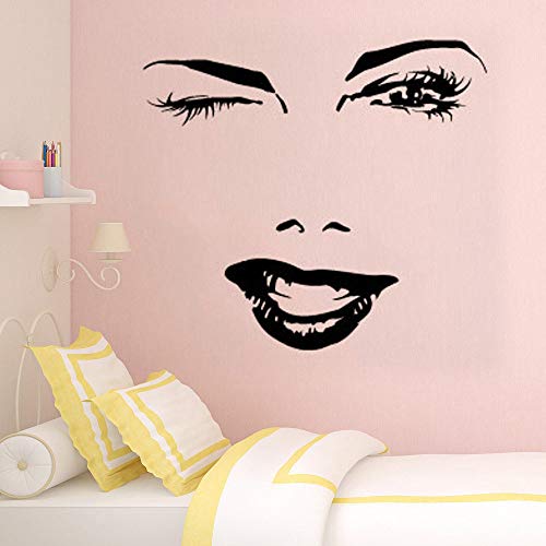 Ajcwhml Pegatina de Pared con pestañas para Mujer, Cejas Hermosas para niñas, decoración de Pared, decoración de salón de Belleza, decoración de habitación de Maquillaje, Arte 54x59cm