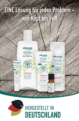 alkmene aceite de árbol de té tónico facial para la piel impura - anti espinillas, manchas y rojeces - limpieza facial vegana sin siliconas, parabenos y aceite mineral en paquete de 3 (3x 150 ml)