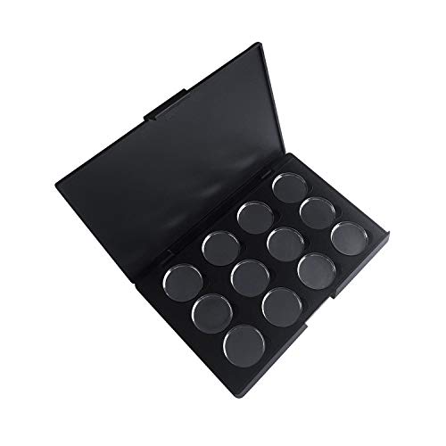 Allwon vacía Paleta de Maquillaje de Sombra de Ojos magnética con sartenes Redondas de Metal de 12 Piezas 26mm