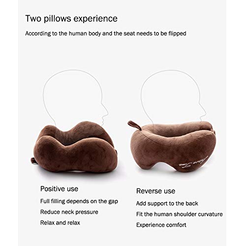 Almohada para el cuello de viaje Almohada de espuma con memoria Soporte para la cabeza y el cuello ajustable en forma de U Cojín de viaje para dormir cómodamente en el automóvil Avión Tren del aut