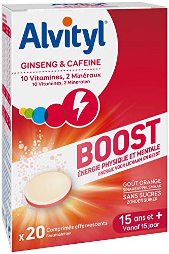 Alvityl Boost - Ginseng & Caféine / 10 vitaminas / 2 minerales - 20 comprimidos efervescentes