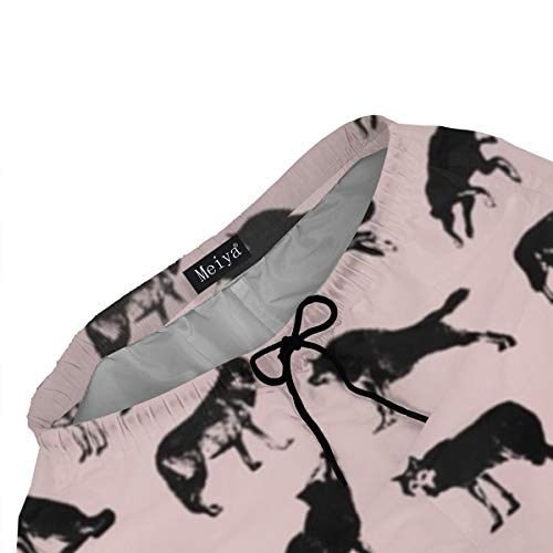 Alysai Wolves On Pale Rose Bañador para Hombre Summer Shorts de Secado rápido Shorts de baño con Bolsillos Laterales Forro de Malla XXL