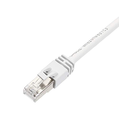 AmazonBasics - Cable para internet Ethernet Gigabit de banda ancha RJ45 Cat 7, color blanco, 9,1 m