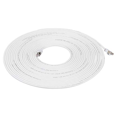 AmazonBasics - Cable para internet Ethernet Gigabit de banda ancha RJ45 Cat 7, color blanco, 9,1 m