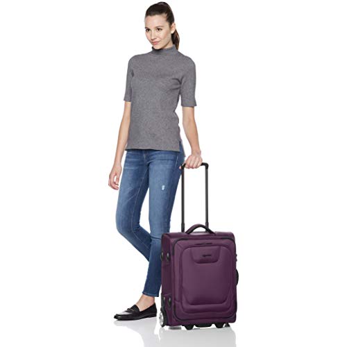 AmazonBasics – Maleta blanda expansible verticalmente de altas prestaciones con candado TSA, 48 cm, apta para cabinas de pasajeros de todo el mundo, morado