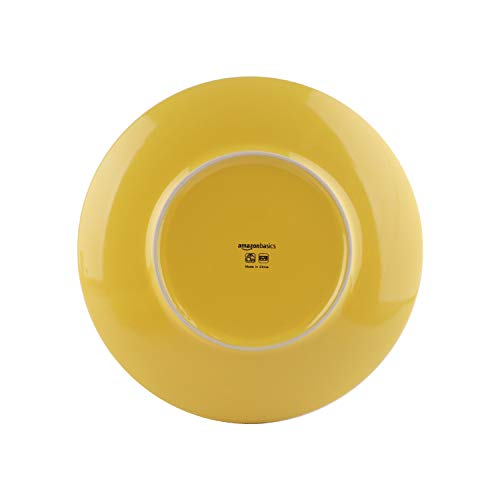 AmazonBasics - Vajilla de gres para 6 personas, color Amarillo, 18 piezas