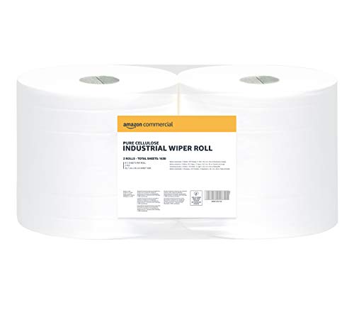 AmazonCommercial – Rollo de papel industrial de 2 capas, 2 unidades, 1630 hojas