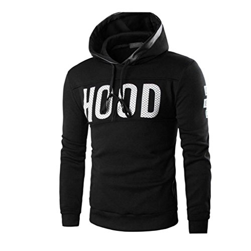 Amlaiworld_Hombre Hombre Sudaderas Hombre,Sudadera con Capucha para Hombre Caliente suéter Ropa de Abrigo (2XL, Negro)