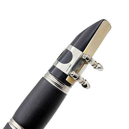 ammoon Clarinete ABS 17 Bb Plana Soprano Binocular Clarinete con Cork Grease Trapo de Limpieza Guantes 10 Cañas Destornillador Reed Caja del Instrumento de Viento de Madera