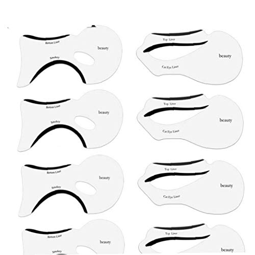 Amoyer Modelos 10pc Delineador de Ojos Sombra de Ojos con alas Plantillas Eye Liner Lápiz de Sombra de Ojos Guía Shaping Plantilla de la Plantilla Ojos fabricar Herramientas de la Ayuda de