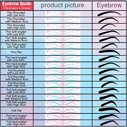 ANDERK Plantilla Cejas 12 Estilos, Reutilizable Plantillas Cejas para El Arreglo y el Dibujo de las cejas, Kit de Plantilla de cejas para el Maquillaje de Principiantes