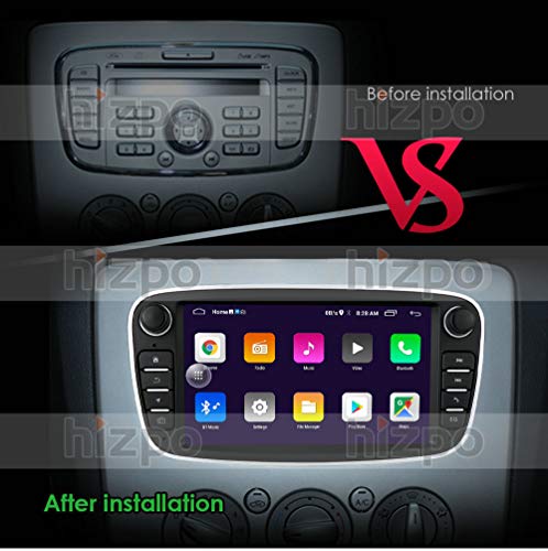 Android 10 OS 7 Pulgadas 2 DIN Car Radio Moniceiver GPS Navegación Bluetooth para Ford C-MAX/Connect/Fiesta/Focus/Fusion/Galaxy/Kuga S-MAX/Transit/Mondeo (Negro)