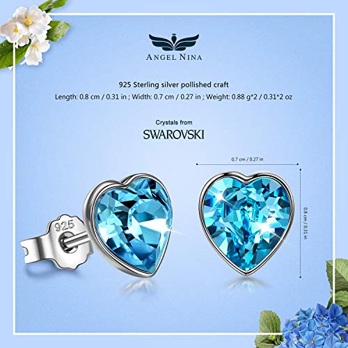 ANGEL NINA pendientes mujer plata Pendientes para niña Pendientes de cristal Pendientes de corazón para mujeres pendientes mujer baratos pendientes tous pendientes swaroski mujer Regalo para ella