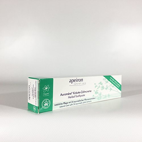 ápeiron auromere hierbas dientes Crema (6 x 75 ml), muy potente, hierbas sabor, apenas aufschäumend, Bio Pasta de dientes, Vegano), libre de fluoruro, natural Maquillaje