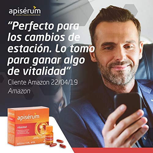 Apisérum Vitalidad Viales bebibles - - Jalea Real con Vitamina C - Multivitamínico - Vitaminas A,C,D,E,H y grupo B - Ayuda a reforzar el sistema inmunitario* - Tratamiento para 18 días