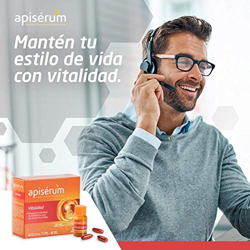 Apisérum Vitalidad Viales bebibles - - Jalea Real con Vitamina C - Multivitamínico - Vitaminas A,C,D,E,H y grupo B - Ayuda a reforzar el sistema inmunitario* - Tratamiento para 18 días