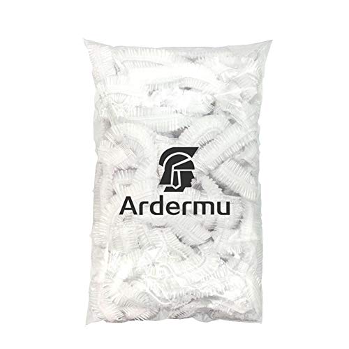 Ardermu Gorros de Ducha Desechables - Gorro de Ducha Para Amenidades Del Hotel - Gorro de Baño Elástico Transparente de Plástico Para el Hogar, Hotel, Spa, Peluquería y Viajes - Unisex (100PCS)