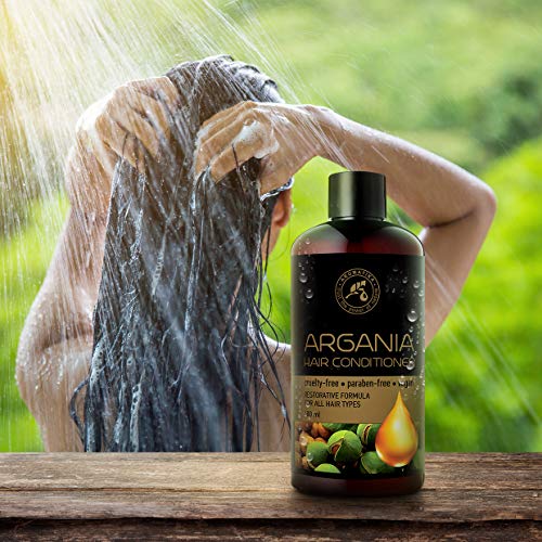 Argan Acondicionador para Cabello 480ml - Conditioner - Argán Natural & Aceite de Oliva para Todo Tipo de Cabello - Fórmula Reparadora - Cuidado del Cabello - Sin Sulfato - Sin Parabenos