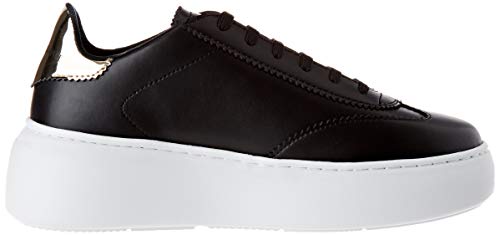 Armani Exchange Oversize Sole Sneakers, Zapatillas para Mujer, Negro (Black+Lt Gold R488), 41 EU