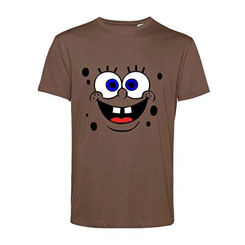 Art T-shirt, Camiseta Spong Bob Esponja, Hombre marrón L